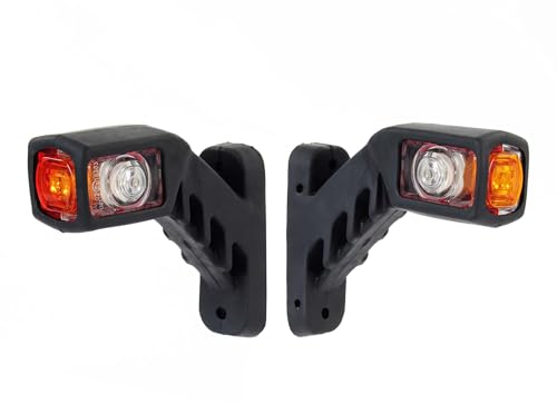 Wiltec 2X 4 LED Seitenleuchte 12V 3-farbige Positionsleuchte für Anhänger Begrenzungsleuchte für KFZ