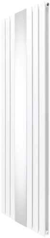Radiatore a Specchio a Doppia Colonna Verticale 1800mm x 565mm Moderno Designer Bianco in Acciaio al Carbonio Montato a Parete Cucina Soggiorno Pulizia Spazzola Kit di Fissaggio e Staffe