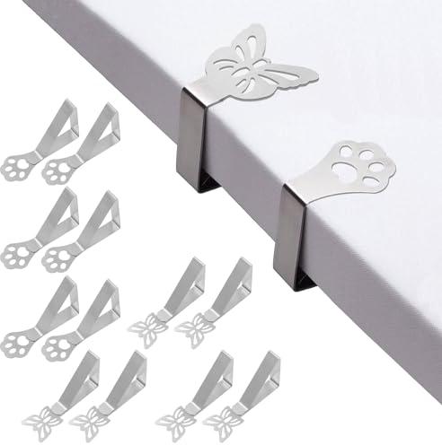 ZIGefofo 12 Piezas Pinzas para Sujetar Manteles de Mesa Grandes 7 x 4 cm Pinzas de Mantel Exterior Ajustables Clips de Acero Inoxidable para Mantel Cubierta Restaurante Interior Jardín Boda Fiesta