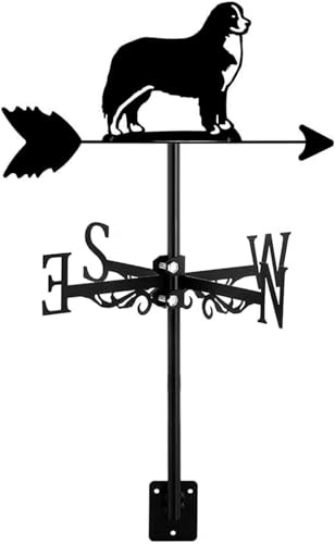 Girouette décorative en métal exquise en métal creux en forme d'animal pour toit de cour, jardin, ferme, girouette décorative avec support décoratif pour chien, facile à utiliser, bouvier bernois - D