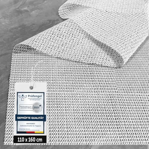 aboveBED Antirutschmatte für Teppich 110 x 160cm, Teppich Antirutschunterlage, Rutschmatte Teppichunterlage Rutschfest Teppichstopper, Anti-Rutsch-Matte Mehrzweck für Schubladen, Regale, Tablett, Auto