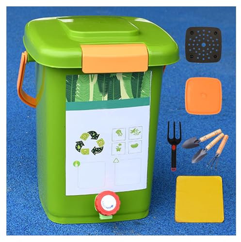 Composteur de comptoir de cuisine avec couvercle - Composteur d'intérieur pour recyclage pratique des déchets alimentaires - Bac à compost élégant pour la maison - Comprend 1 lot (20 l)