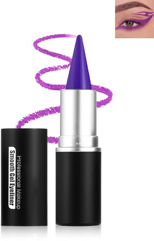 Eyeliner Wasserfest Lila, Matt Glatte Creme Gel Eyelinerstift Langlebig | Hochpigmentiert Schnelltrocknend Kajalstifte, Eye Liner Face Paint Stick für Gesicht Körper, Weihnachten Halloween Makeup