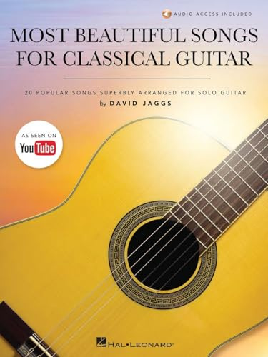 Most Beautiful Songs for Classical Guitar | David Jaggs | Songbook für klassische Gitarre mit 20 bekannten Songs | Solo-Arrangements mit Noten & TAB | Mittelstufe Gitarren Notensammlung