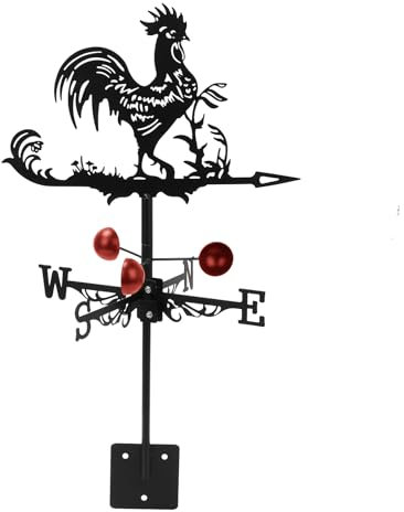 mumisuto Banderuola da Metallo, Segnavento con Gallo, Indicatore Della Direzione del per La Fattoria All'Aperto, Banderuola con Freccia Segna Vento, Accessorio Tetto e Giardino
