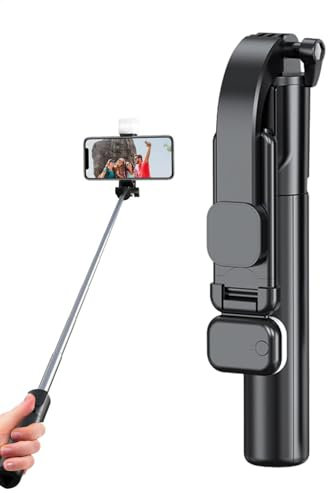 Bastone per selfie per telefono cellulare, treppiede estensibile con telecomando wireless, supporto portatile per selfie, registrazione video, bastone per foto regolabile per viaggi e creazione di
