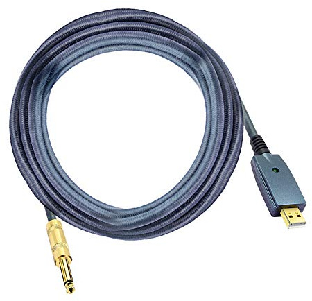 Câble de Guitare USB, Léger 6,35 Mm de Guitare Interface de Connecteur Audio Adaptateur D'adaptateur de Cordon pour la Guitare électrique