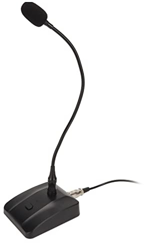 Microphone Professionnel à Col de Cygne Filaire, Plage de Fréquence 60Hz-16KHz, 40dB ± 2 sensibilité, Base de Support de Micro à Verrouillage instantané, Micro à Col de Cygne