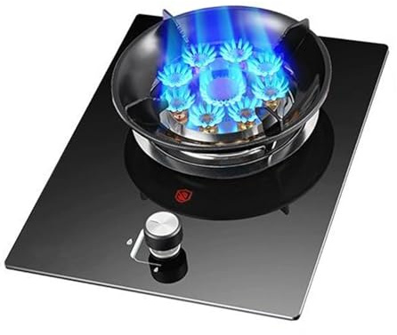 Cuisinière À Gaz Avec 1 Brûleur, Brûleur Wok À 9 Chambres De 5,2 KW, Grille En Fonte Et Verre Trempé, Dispositif De Protection Anti-extinction, Conversion Gaz GN/GPL(LPG)