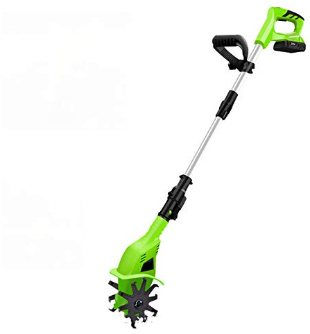 Cordless Rotavator - 20V Lightweight Handheld Electric Soil Cultivator with 4000mAh Rechargeable Battery and Charger for Gardening Use