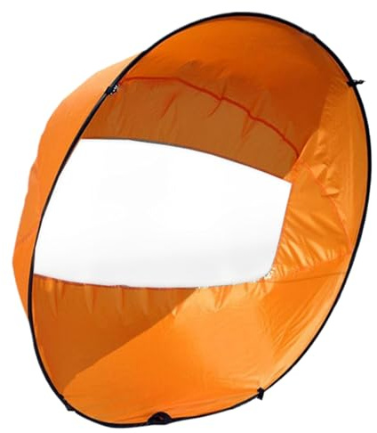 Pesoncarl Kayak Segel, 42 Zoll faltbares Paddel Segel mit klarem Fenster, Kajak -Sonnenschatten -Kanu für Bootssegelbootkanu, Orange