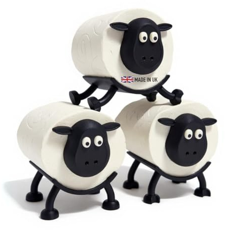 Triformia Sheep Toilet Roll Holder - Novelty Toilet Roll Holder with Hilarious Design, Premium 3D Printed Eco-Friendly PLA, Modular Stackable Storage, Easy Plug & Play Assembly