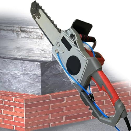 FJYAWEN Tronçonneuse à Béton électrique, avec 2 Chaînes Et 2 Guides, pour Béton Humide, Alimentée par Eau, Anti-Poussière, pour Couper Le Béton, Les Barres d'acier, Le Marbre, Etc.,48CM