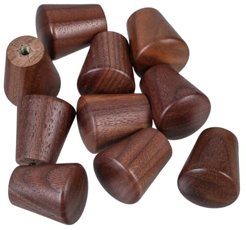 DIYEAH 10pièces Poignée Noyer Naturel Poignées De Tiroir Bois Boutons Armoire Vintage Quincaillerie Pour Meubles De Cuisine Vis Incluses Pour Installation Facile