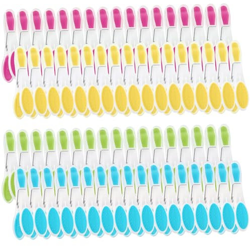 60Pcs Clothes Pegs, Plastic Washing Line Pegs Non Slip Laundry Pegs Laundry Clips Washing Clothes Clip for Garden, Washing Line, Paper, Pictures, Snack Bags