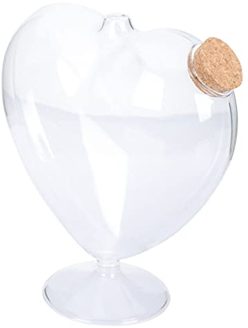 PartyKindom Bocal Verre De Cœur Boîte à Bonbons Bouchon Liège pour Décoration Et Usage Culinaire