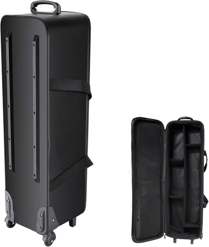 MYOYAY Fotostudioutrustningsfodral rullväska 101 x 33 x 22 cm/39,76 x 13 x 8,66 tum vagn bärväska med hjul vadderat fack rullande kameraväska för lätt stativ, stativ, ljus, paraply, etc