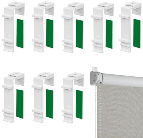8 Stück lange Klemmträger, lange Klemmhalterung für Doppelrollos, separate Befestigung ohne Bohren, Plissee-Klemmträger, für Duo-Jalousien