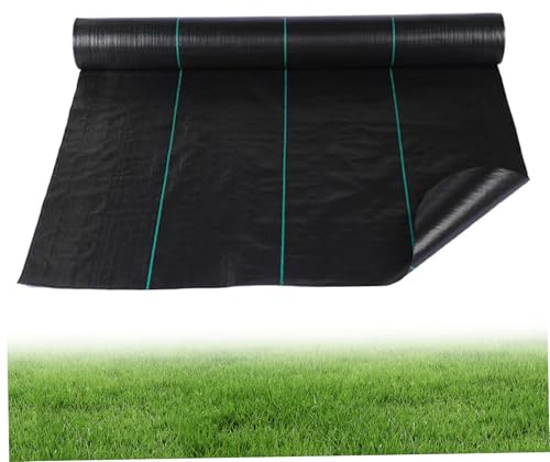 Joygoodta Tissu de barrière de Mauvaise Herbe 6.6x32.8ft Eau perméable et Respirant Tissure contrôle des Mauvaises Herbes Tissure Blocage PP Lourd pour Jardinage, Paysage, Agriculture