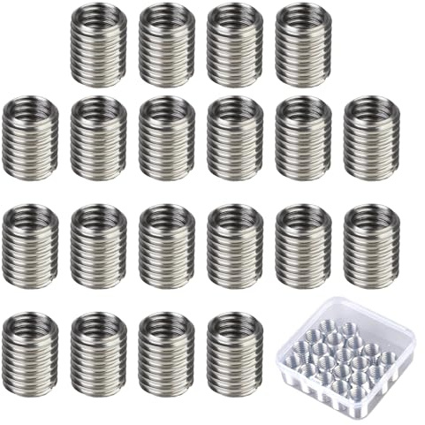 20 Stück Gewindeeinsatz M12 Auf M10, 15mm Edelstahl Gewindehülse, M12 Threaded Insert to M10, Gewindeadapter Einschraubmutter, Gewindereduzierung Set für Automobilen Mechanischen