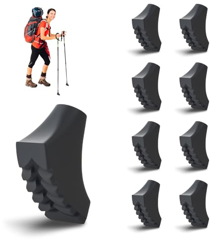 8 Stück Nordic Walking Stöcke Gummipuffer, Walking Stöcke Gummipuffer Universal für Alle Gängigen Nordic Walking Wanderstöcke, für Wanderstöcke Asphalt Kies Berge WandernGummistopper Aufsätze