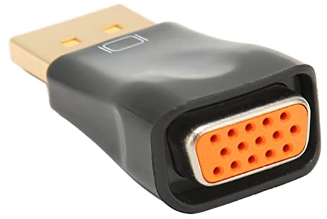 Kelawoly Adaptador DisplayPort a VGA, Convertidor VGA Chapado en Oro Hembra a Macho 1080P Full HD para Monitor de Computadora Portátil