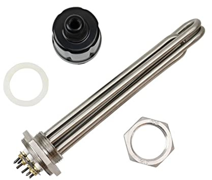 Stainless Steel Heating Element, SUS304 Immersion Electrical Heating Element DN32 for Water Heater 3-9kw(Heater Nut)