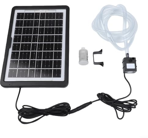 Pompa sommersa a energia solare da 6 W, 9 V, con supporto, 240 l/h, pannello solare regolabile 28 x 19 cm, per piscine, stagni, rockeries e acquari esterni