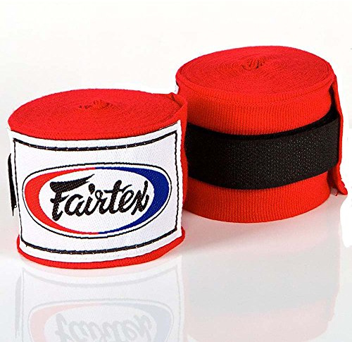 Fairtex Bandagen, halb-elastisch, 4.5 m, rot, Hand Wraps, MMA, Muay Thai, Boxen
