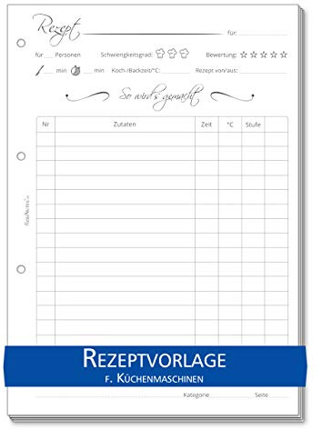 flexiNotes REZEPTE A4, 50 Blatt Rezeptvorlagen, Typ: Küchenmaschinen