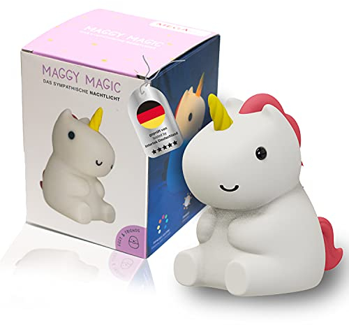 MegaLight Luz nocturna niños | Cambio de color RGB | Luz de noche bebé sin piezas pequeñas | Luz de lactancia regulable en intensidad con temporizador | Luz de noche unicornio táctil USB | Maggy Magic