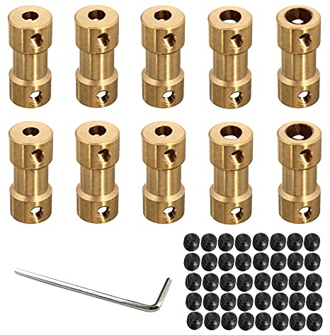 Hazrcvr Adattatore per Albero di Accoppiamento 10 Pezzi ​Albero Accoppiatore Albero in Ottone Accoppiatore Albero Dattatore Accoppiatore Airplane Boat Motor Shaft Rigid Coupling 5 Specifiche