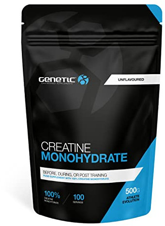 Creatine Monohydrate Powder - Creatine Powder - Pure Creatine - Genetic Supplements - Creatine Nutritional Supplements - Muscle Builder - Muscle Repair - Unflavoured - 500g - 100 Servings