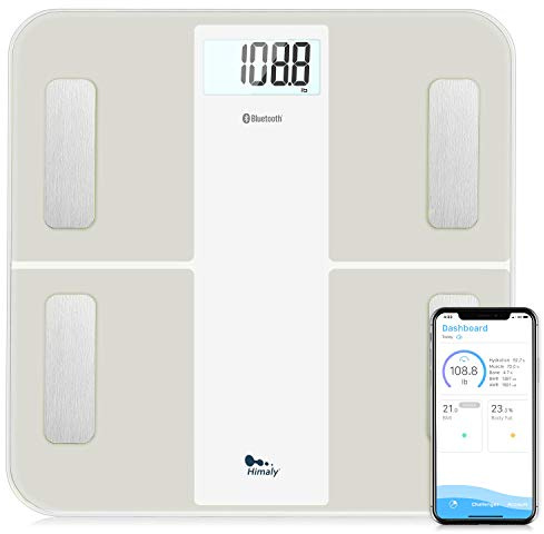 Himaly USB Carga Bilancia Pesa Persona Digitale Bilancia Pesapersone Impedenziometrica Professionale Elettronica, Compatibile con Bluetooth, Peso di 180 kg per IOS e Android