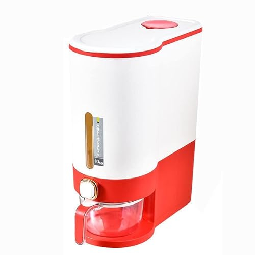 HODAGES Rice Dispenser 20 Pounds/10 Lbs Capacity Countertop Rice Container Storage With Lid Red Cereal Dispenser Container, Kitchen Storage Organizer For Dry Food Flour (Color : G) (H)