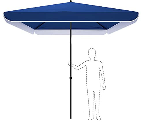 XIAOYUE Sombrilla Rectangular Al Aire Libre, 200x180 cm, Sombrilla jardín con Mástil de Metal de Ø32mm, Parasol Terraza, para Piscina Patio Café (Size : 2x2m/6.6x6.6ft)