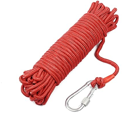 KOMUNJ 10m Floating Anchor Mooring Rope Multifunction 6mm Kayak Canoe Tow Throw Line with Carabiner for Swimming Boating Fishing Sports Rescue