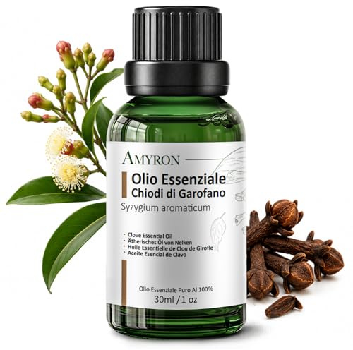 Huile Essentielle Clou De Girofle/Syzygium Aromaticum 30 ml Naturelle Et 100% Pure Idéale Pour L'aromathérapie Et Diffuseur D'Huiles Essentielles/Massages Aromatiques/Usage Alimentaire.