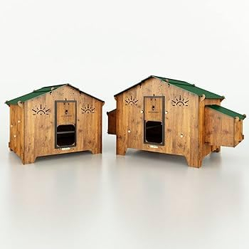 JOSTechnik -Hühnerstall Polly Chalet L aus HPL (L/B/H 109x131x90 cm) für 8-10 Hühner