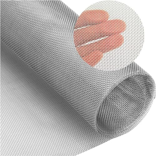 Wire Mesh Stainless Steel Woven Wire Mesh Rodent Proof Fine Metal Mesh 20 Mesh Filter Screen Sheet for Vents Garden Home 30cm x 120cm
