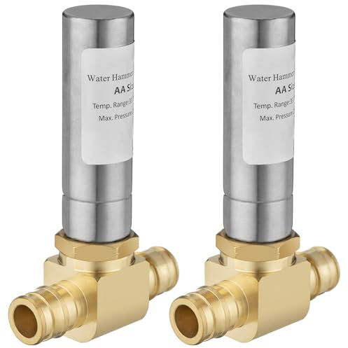 (2 Pack) Lidertik Water Hammer Arrestor Tee 1/2 Inch PEX-A Expansion Barb Connect Stainless Steel Chamber For Pipe LI-XSTSC-211-1-1(2 PCS)