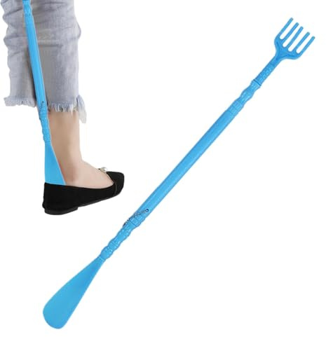 Rascador de espalda largo,Rascador de espalda de mano | Garra rascadora de espalda ergonómica - Calzador con mango largo, cuernos con inserciones para botas para facilitar su uso, selección de calzado