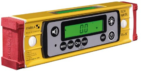 STABILA TECH LEVEL 196 Digital Spirit Level, 9 Inch, Cat. Number 39509