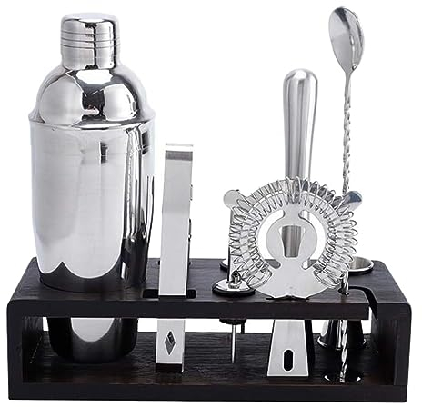 Cocktail Shaker Kit Cocktail Shaker Set 10 Pcs Set Stainless Steel Cocktail Shaker Mixer Drink Bartender Browser Kit With Stand Cocktail Making Set Bartender Kit Cocktail Set