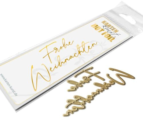 Hot Foil Schablone Spruch Luxe Frohe Weihnachten Karten-Kunst kk-HF020 - Hot Foil Plate Heißpräge-Schablone