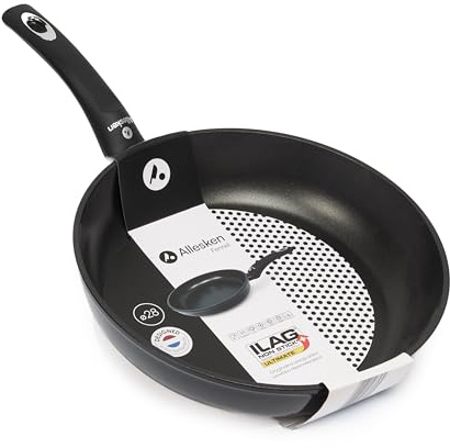 Allesken Pfanne 28cm - Antihaft Bratpfanne für alle Herdarten - Pfanne Induktion Beständig gegen Kratzer und Abrieb - Teflonpfanne Ilag Ultimate Beschichtet mit Hitzebeständigem Griff
