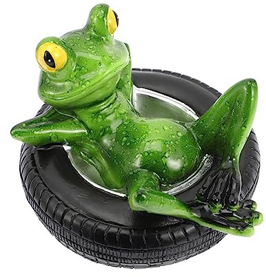 PHENOFICE Schwimmende Frosch Deko Simulierte Frosch Statue Teichornament Wasserpool Dekoration Garten Ornament Teichdeko