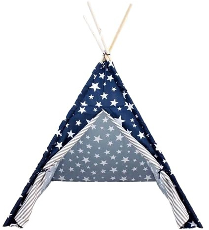 Tipi de poliéster con deseño de Estrellas en Color Azul 103x103x160cm
