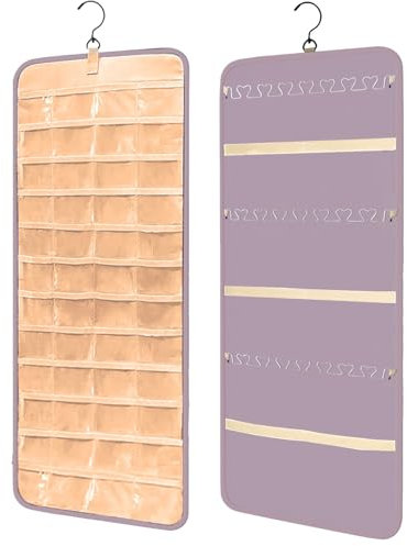 Jewelry Organizer per Armadio, Jewelry Storage Display Stand, Porta Orecchini da Appendere, Appendi Gioielli Donna Muro Porta Collane da Appendere, Appeso Contiene Portagioielli Organizer (viola)