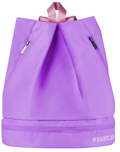 Qsvbeeqj Schuhtasche, Rucksack, groß, Sport, Turnbeutel mit Schuhfach, Reisetasche, Sack für Damen und Herren